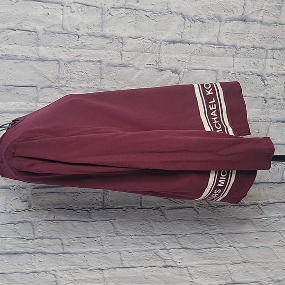 MICHAEL KORS Burgundy Logo Long Sleeves Oversized Women's Blouse Small - Picture 5 of 8